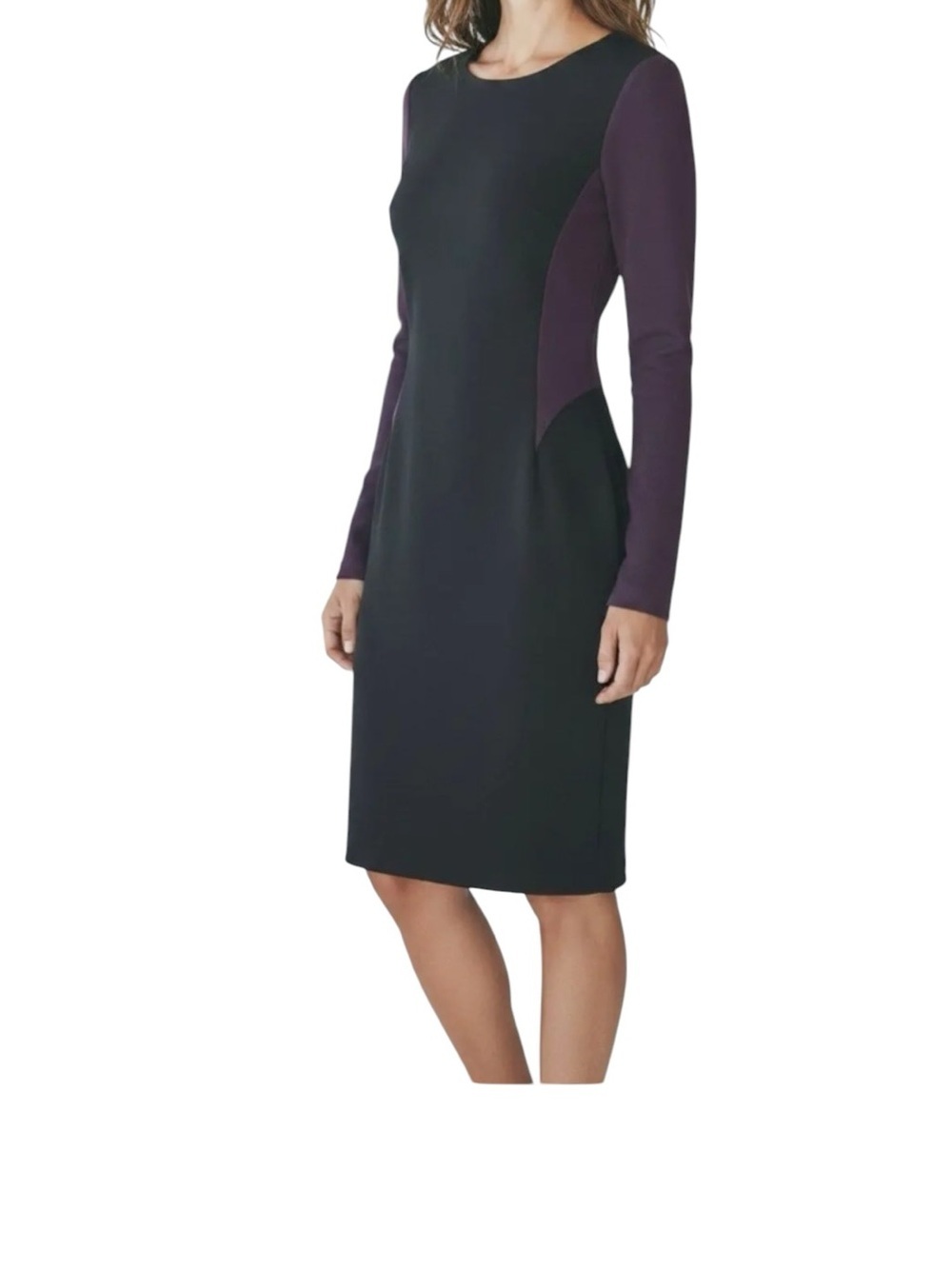 Diane von Furstenberg Octavia plum/black colorblock pencil dress size 8